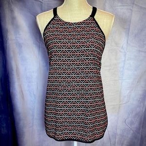 SKIES ARE BLUE NAVY/PEACH/WHITE SHOULDER BARING TOP SIZED L